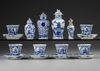 A COLLECTION OF CHINESE BLUE AND WHITE PORCELAIN WARES, KANGXI (1662-1722) AND LATER
