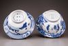 Two Chinese blue and white Klapmuts bowls