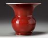 A Chinese copper-red glazed spittoon, zhadou