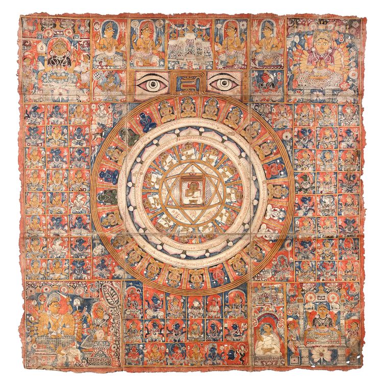 A JAIN MANDALA, GUJRAT, WESTERN INDIA, 15TH CENTURY OR LATER