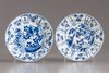 Three pairs of Chinese blue and white dishes