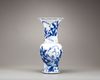 A Chinese blue and white 'landscape' phoenix tail vase