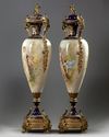 A PAIR OF LARGE SEVRES VASES, FRANCE, 19TH CENTURY