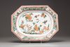 A Chinese famille verte 'piecrust' octagonal platter
