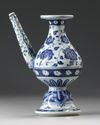 A CHINESE BLUE AND WHITE XUANDE-STYLE EWER, QING DYNASTY (1644-1911)