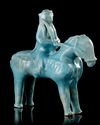 A RARE KASHAN TURQUOISE-GLAZED FIGURE OF A MONGOL, PERSIA, 13TH CENTURY
