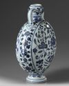 A Chinese blue and white moon flask