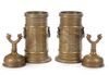 A PAIR OF LARGE SAFAVID STYLE ENGRAVED BRASS TORCH STANDS, PERSIA, 18TH-19TH CENTURY