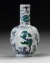 A SMALL CHINESE DOUCAI GLAZED BOTTLE VASE, 19TH CENTURY