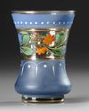 A BOHEMIAN BLUE GLASS VASE, 19TH CENTURY