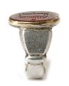 AN AGATE SET SILVER RING