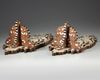 A  PAIR OF OTTOMAN WOODEN MOTHER-OF-PEARL INLAID TURAN HOLDERS