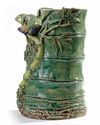 A large Chinese enamelled 'bird and bamboo' umbrella stand