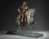 A BRONZE STUDY OF AN ARAB HUNTER ON HORSEBACK, FRANCE, 19TH-20TH CENTURY