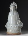 A large  Chinese qingbai figure of Guanyin