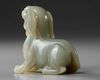 A PALE GREEN JADE CARVING OF A QILIN, 19TH CENTURY