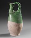 A CHINESE GREEN-GLAZED POTTERY FLASK, LIAO DYNASTY (AD 907-1125)