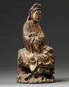A CHINESE GILT-LACQUERED WOOD GUANYIN, 19TH CENTURY