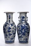 A PAIR OF LARGE CHINESE BLUE AND WHITE VASES