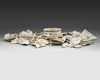 A LARGE GROUP OF RAQQA LUSTREWARE FRAGMENTS AND VASE NECK, SYRIA, 12TH CENTURY