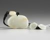 A CHINESE JADE CARVING OF AN ELEPHANT