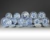 A group of twenty Chinese blue and white objects