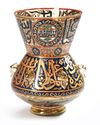 A LARGE ISLAMIC ENAMELED GLASS MOSQUE LAMP, 19TH CENTURY