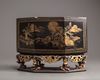 A Chinese Peranakan gilt-lacquered wood offering box and cover, chanap