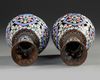 A PAIR OF SYRIAN ENAMELED COPPER VASES, 19TH CENTURY