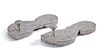 AN OTTOMAN PAIR OF SILVER HAMMAM SHOES, 19TH CENTURY