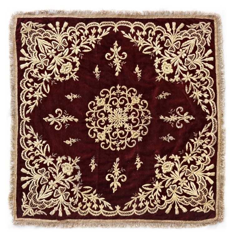AN OTTOMAN GILT-THREAD EMBROIDERED VELVET BOHCA, TURKEY 19TH CENTURY