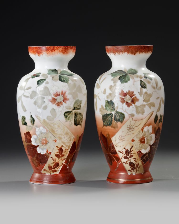 A PAIR OF OPALINE VASES, FRENCH, 19TH CENTURY