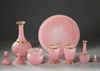 A FRENCH PINK OPALINE SERVICE SET, 19TH CENTURY