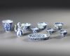 A GROUP OF NINE CHINESE BLUE AND WHITE OBJECTS,18TH CENTURY
