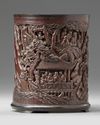 A Chinese carved bamboo 'scholars' brush pot, bitong