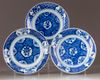 Three Chinese  blue and white dishes