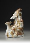A JAPANESE SATSUMA FIGURE OF SEATED JUROJIN AND A DEER, MEIJI PERIOD (1868-1912)