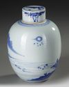 A CHINESE BLUE AND WHITE GINGER JAR WITH COVER, 19TH CENTURY