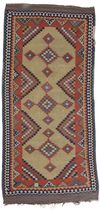 AN ANTIQUE QASHQAI KILIM RUNNER (NOMADIC WORK)