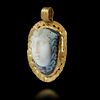 A LARGE CAMEO OF MEDUSA MOUNTED IN A GOLD FRAME, 3RD CENTURY AD