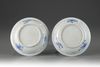 A pair of Chinese blue and white soft paste dishes