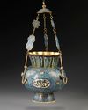 A MOSQUE LAMP, BRONZE WITH CLOISONNÉ ENAMEL DECORATION, CHINA, LATE 19TH CENTURY