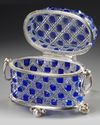 A BLUE CRYSTAL BOX, 20TH  CENTURY