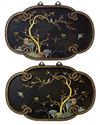 A pair of large Chinese precious objects-inlaid ruyi-shaped panels