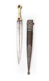 LARGE NIELLO SILVER-MOUNTED KINDJAL DAGGER – CAUCASUS, 19TH CENTURY