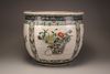 A Chinese famille verte porcelain fishbowl
