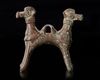 A BRONZE DOUBLE HEADED MYTHOLOGICAL ANIMAL, LURISTAN PERIOD, 1ST MILLENNIUM BC