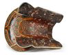 A LACQUERED AND BONE DECORATED WOOD SADDLE, UZBEKISTAN, 19TH CENTURY