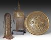 PERSIAN ARMOUR SET (HELMET, SHIELD & ARMGUARD) QAJAR EARLY 19TH CENTURY