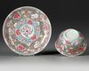 A CHINESE FAMILLE ROSE CUP AND SAUCER, 18TH CENTURY
